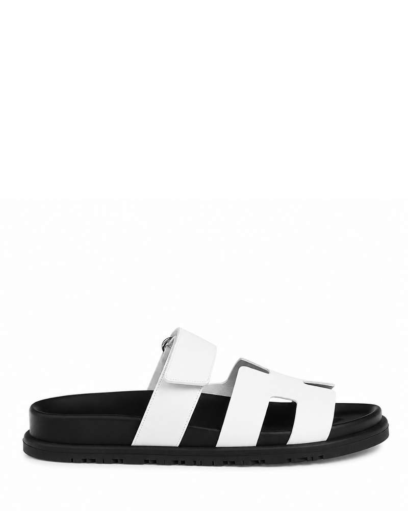 Chypre Leather Slippers – White
