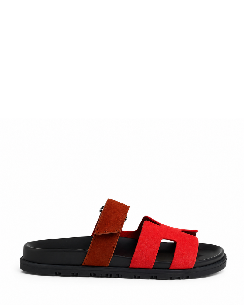 Chypre Leather Slippers – Kinetic Red