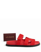 Chypre Leather Slippers – Vibrant Coral Pink