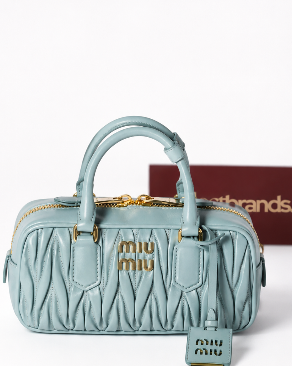 Arcadie Quilted Leather Tote Bag – Light Blue