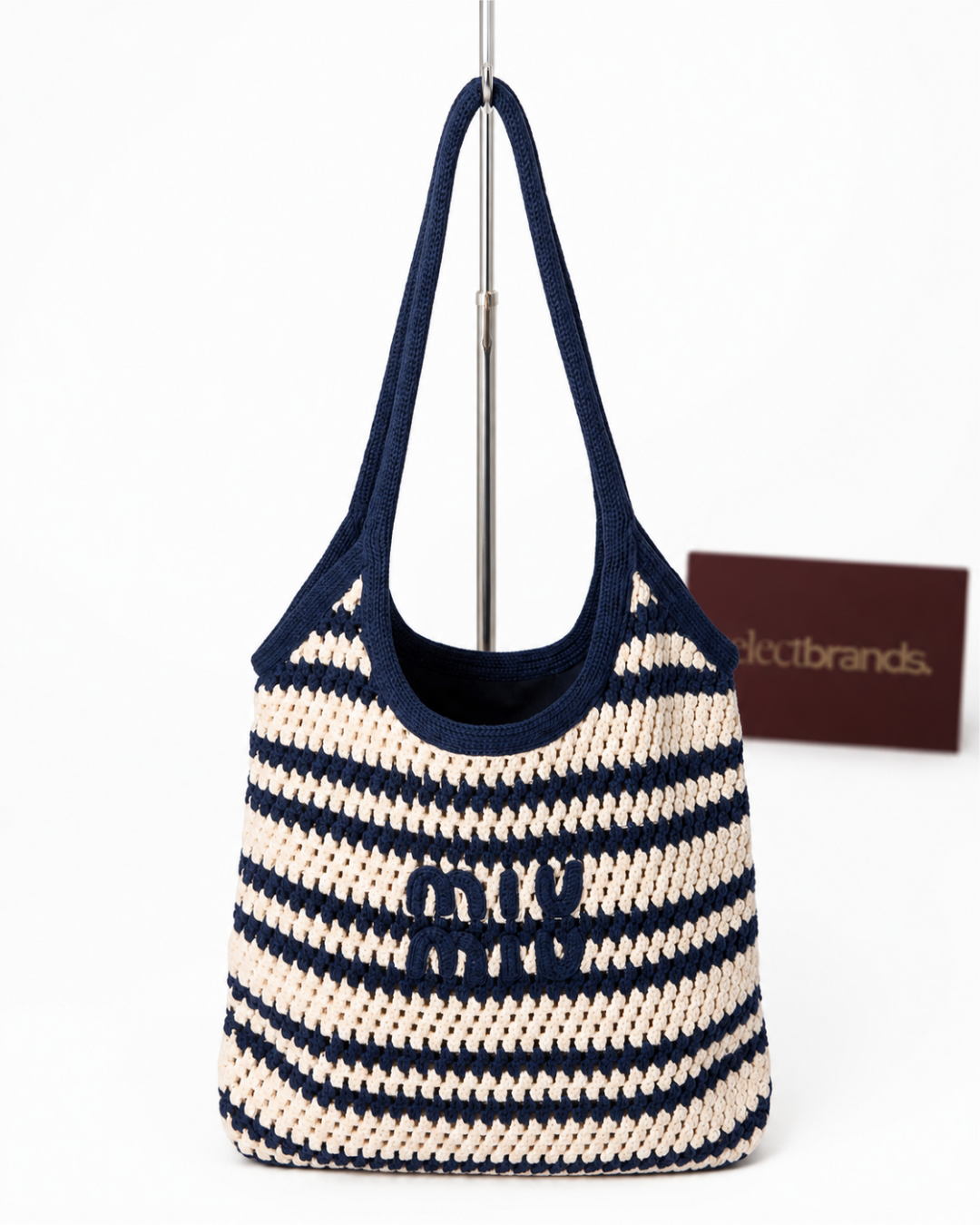 Ivy Woven Bag – Cream & Navy