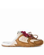Deco Closed-Toe Cowhide Leather Slippers