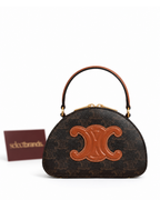 Half Moon Handbag in Triomphe Canvas and Calfskin