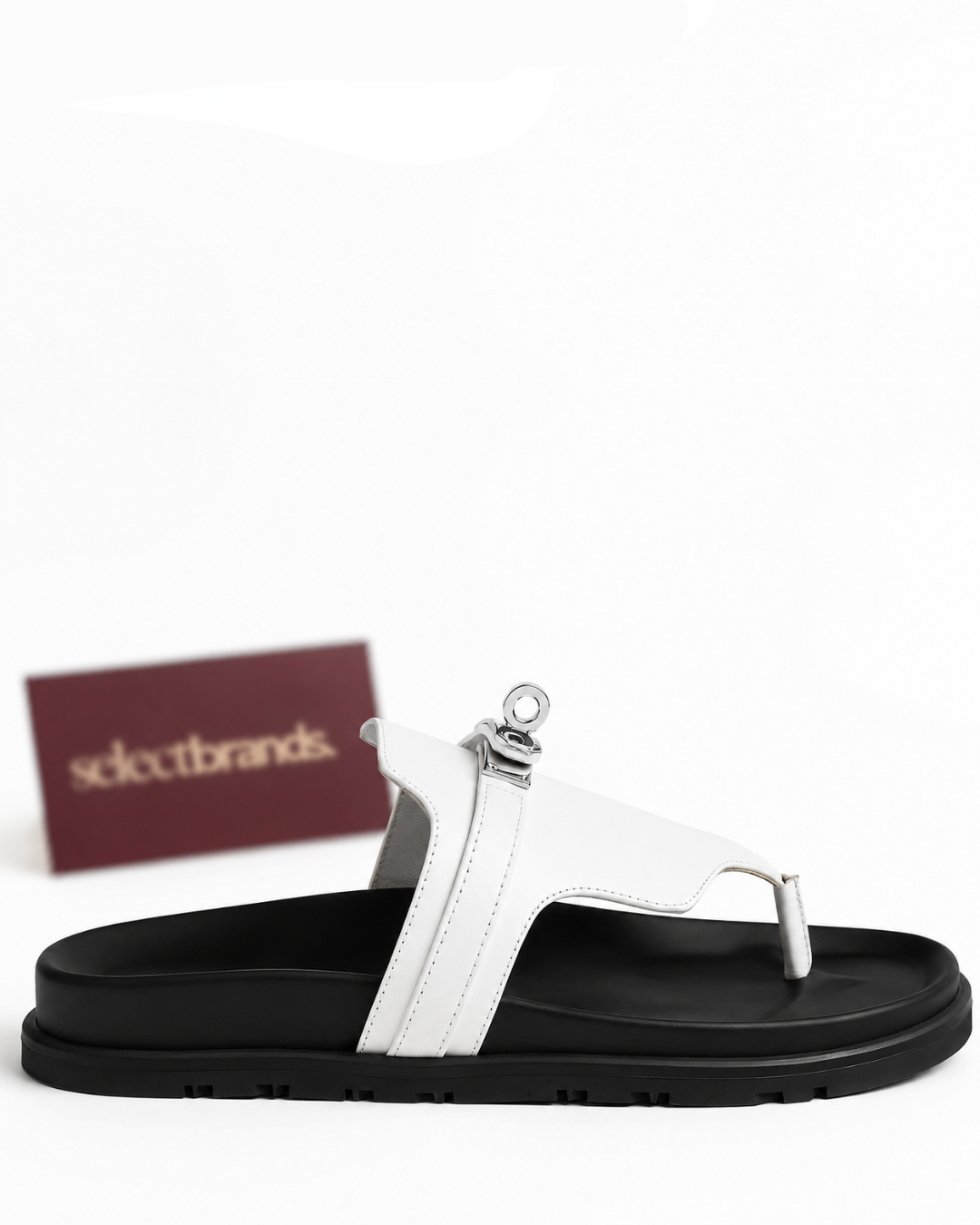 Empire Leather Slippers – White