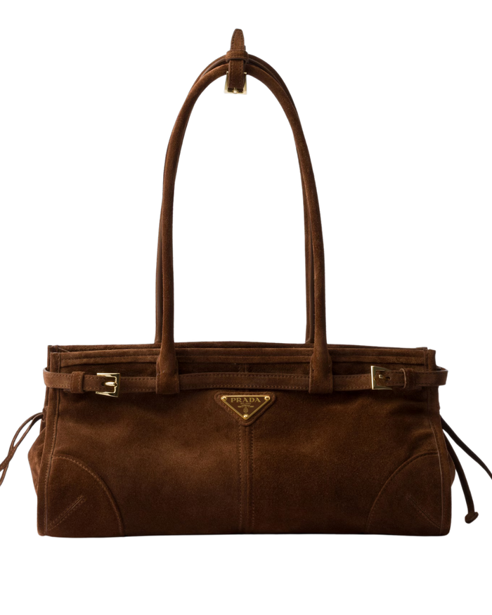 Bonnie Medium Suede Leather Bag – Brown