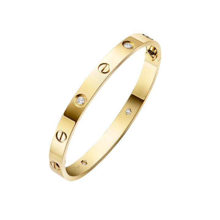 Love Bileklik, Klasik Model 4 Pırlantalı – 925 Ayar Gümüş