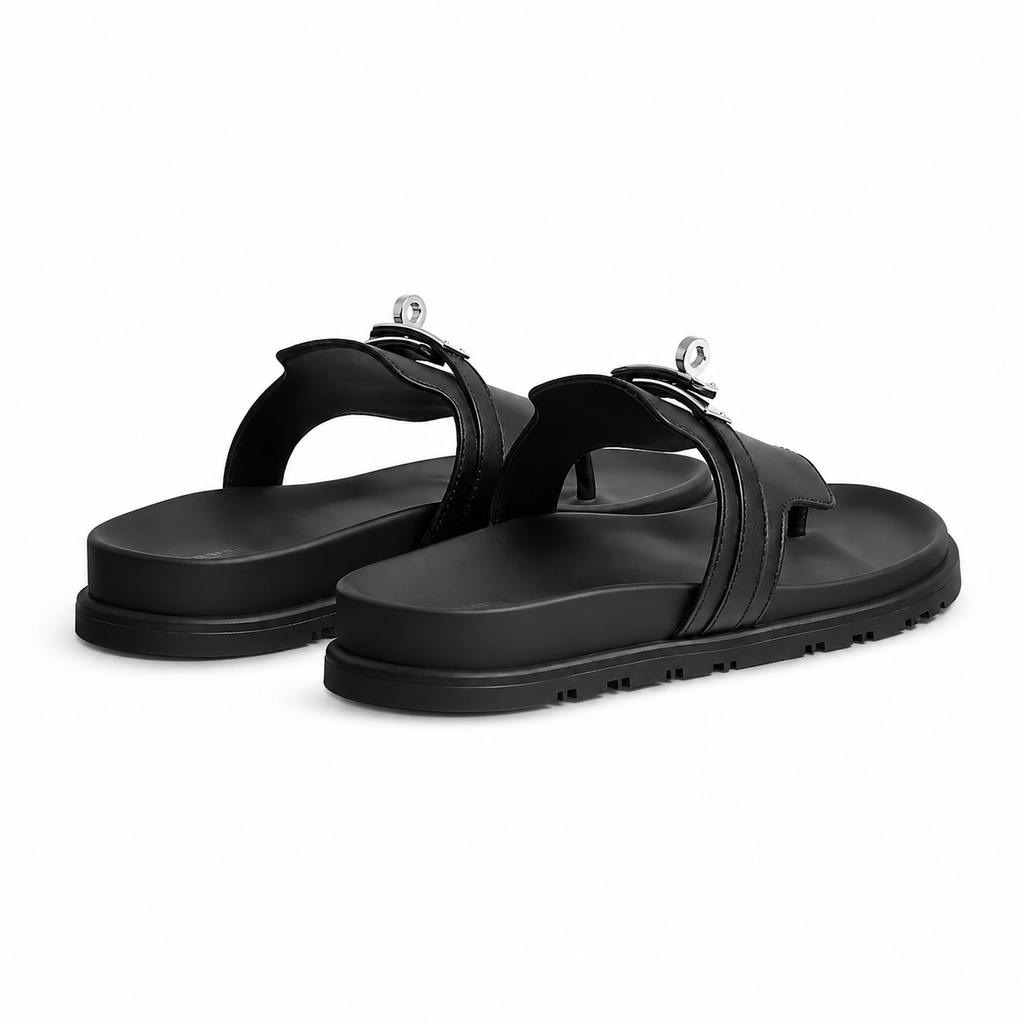 Empire Leather Slippers – Black
