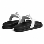 Empire Leather Slippers – White
