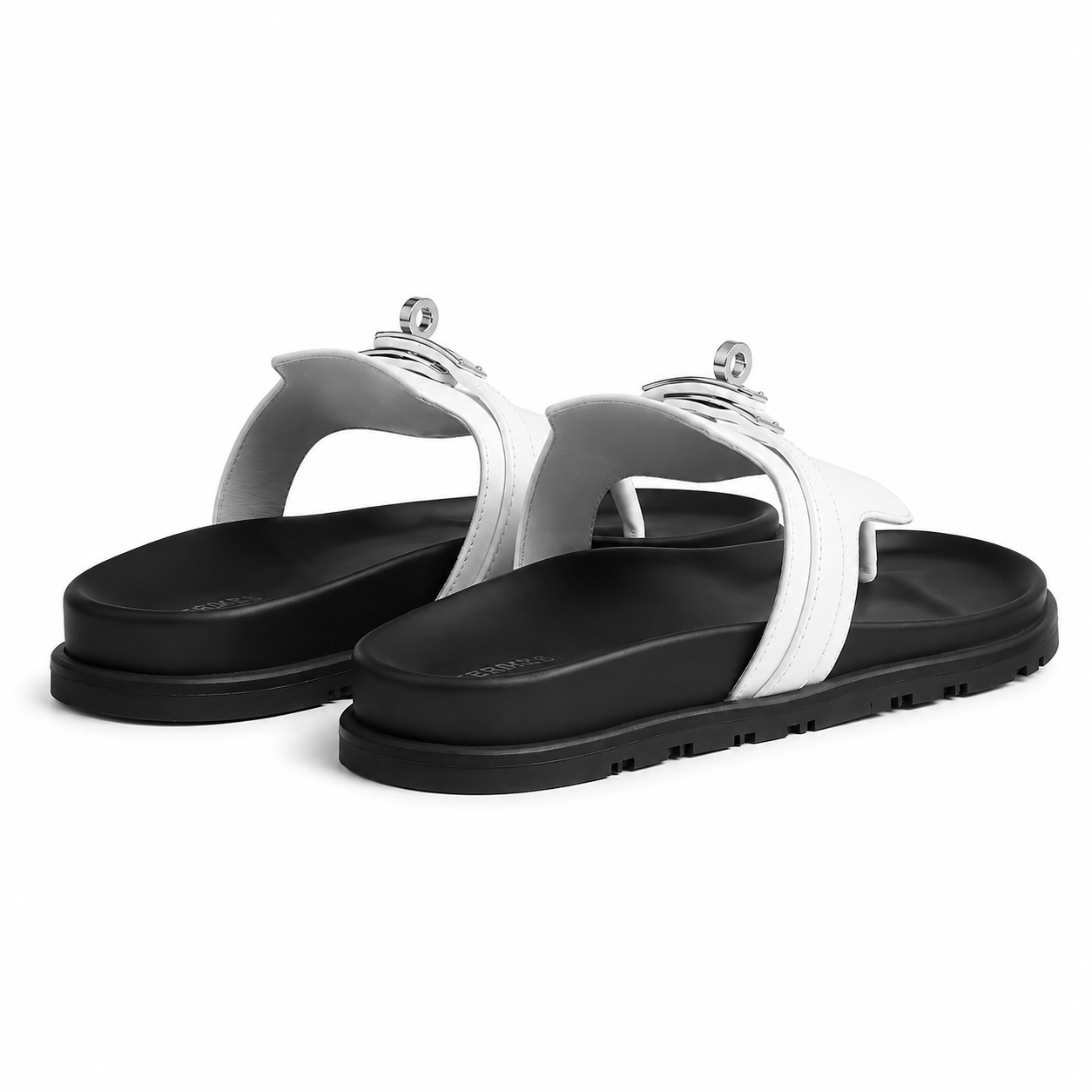Empire Leather Slippers – White