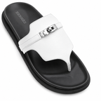 Empire Leather Slippers – White