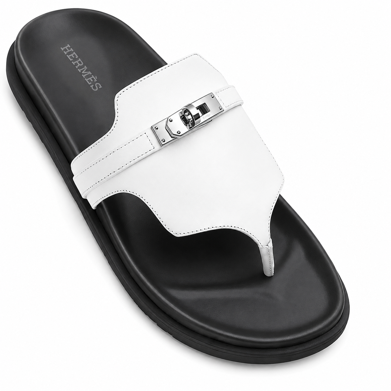 Empire Leather Slippers – White
