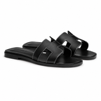 Oran Leather Slippers – Black