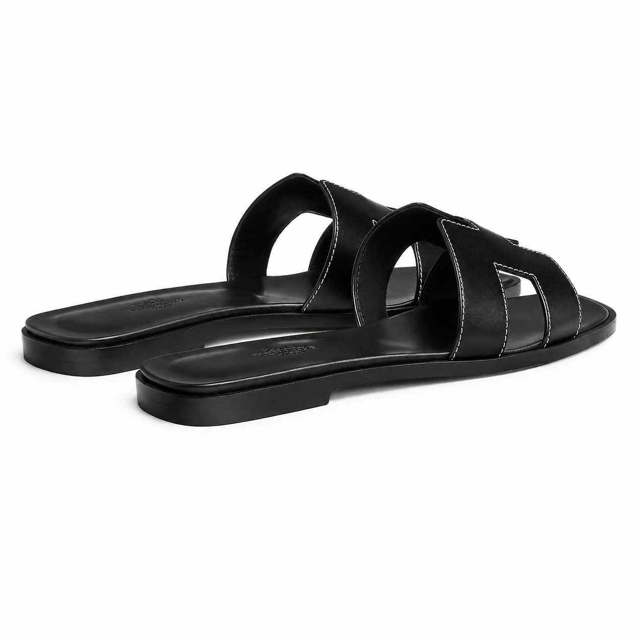 Oran Leather Slippers – Black