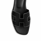 Oran Leather Slippers – Black