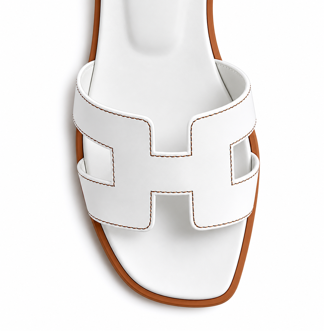 Oran Leather Slippers – White