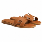 Oran Leather Slippers – Tan