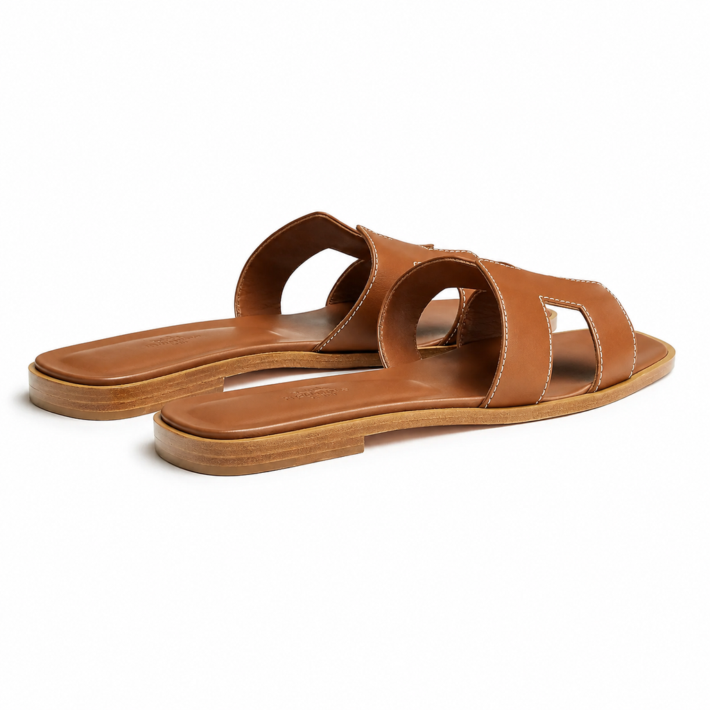Oran Leather Slippers – Tan