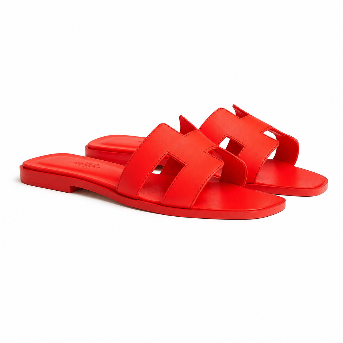 Oran Leather Slippers – Grenadine Red
