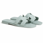 Oran Leather Slippers – Glacier Blue