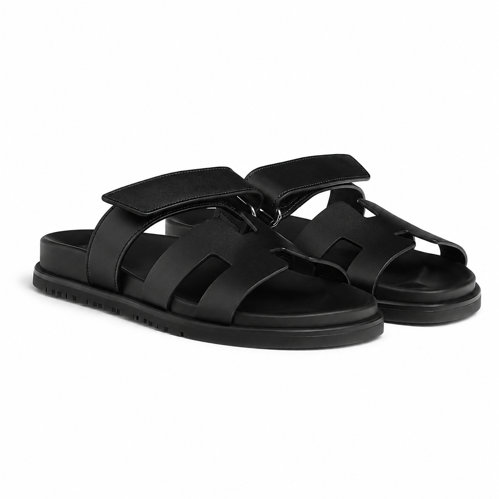 Chypre Leather Slippers – Black