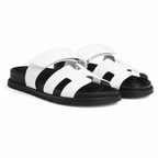 Chypre Leather Slippers – White