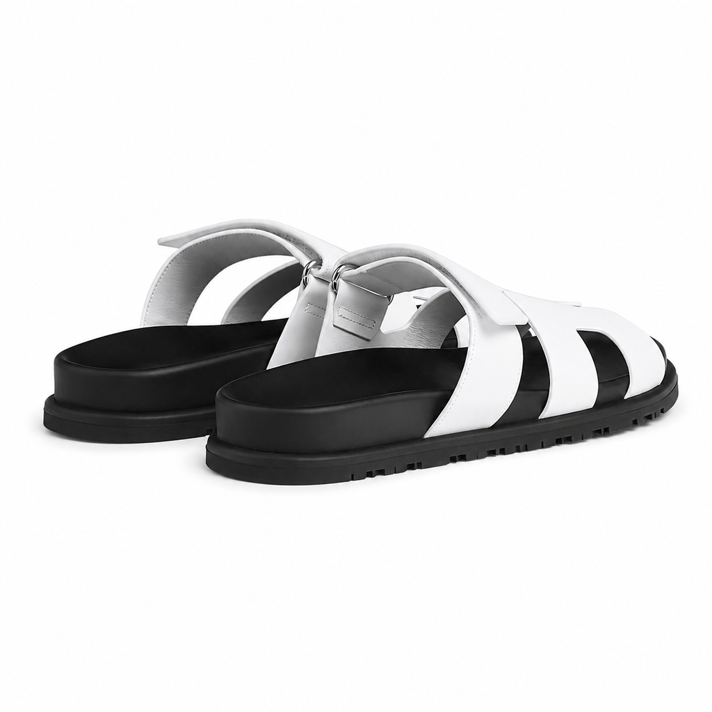 Chypre Leather Slippers – White
