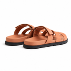 Chypre Leather Slippers – Peach/Beige