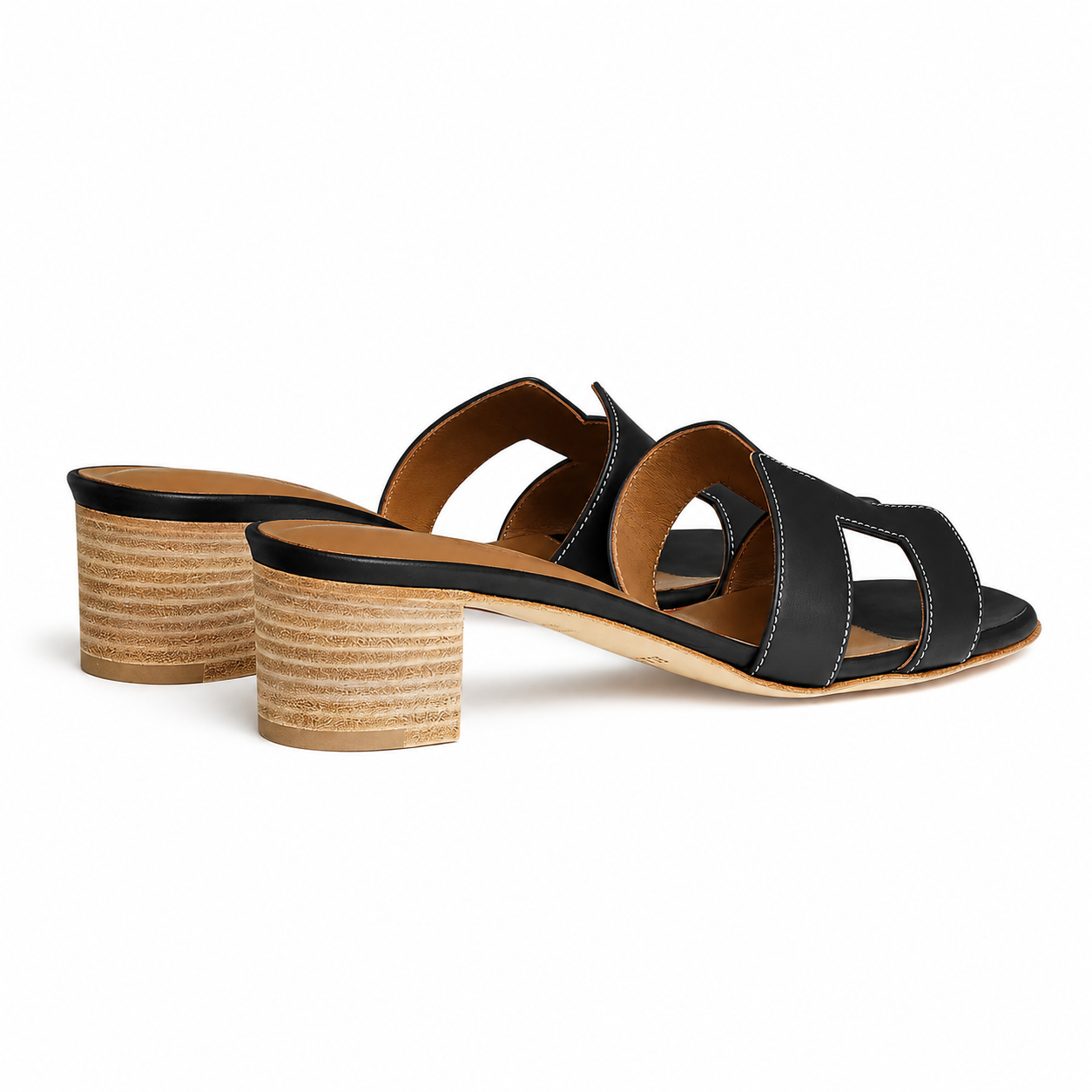 Oasis Leather Slippers – Black