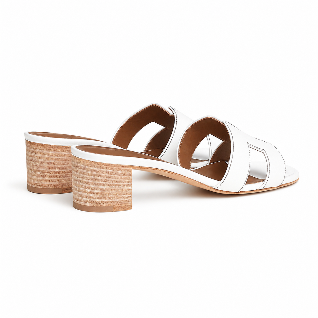 Oasis Leather Slippers – White