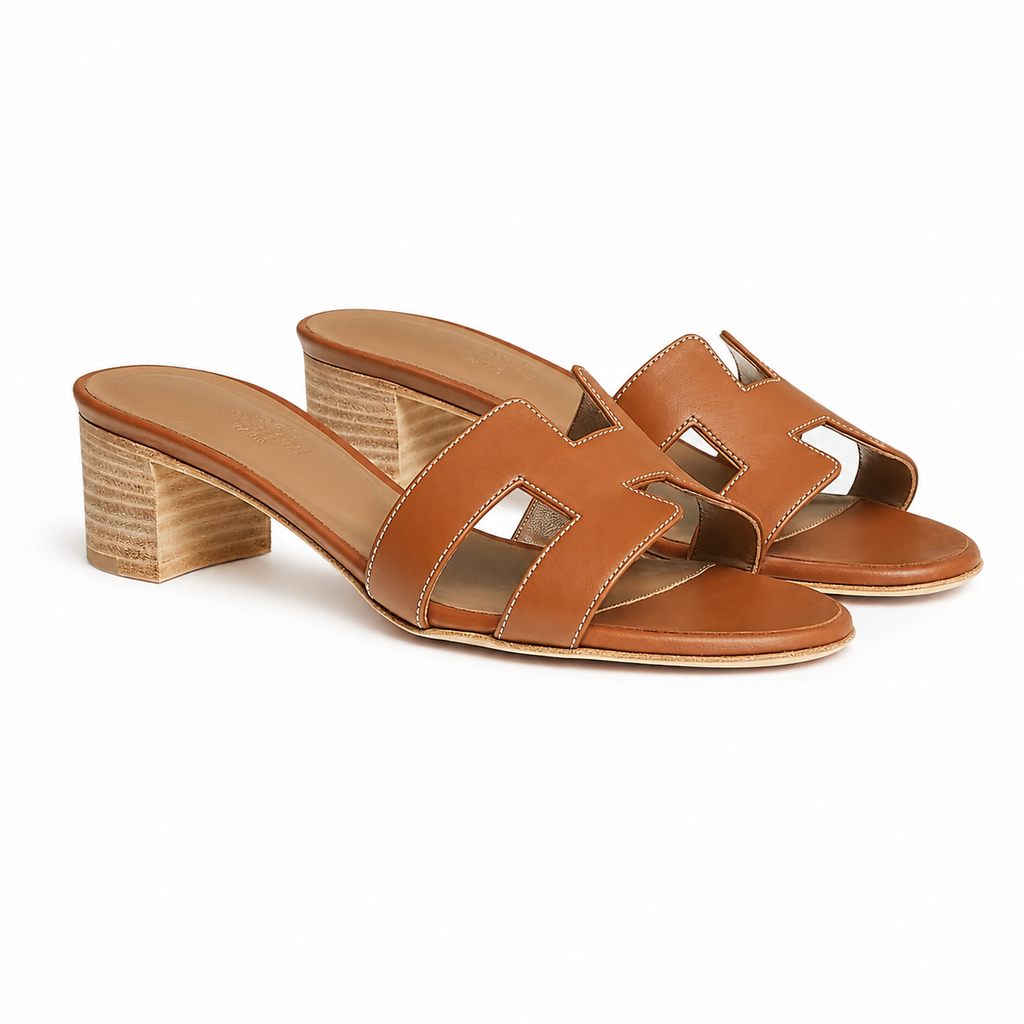 Oasis Leather Slippers – Tan