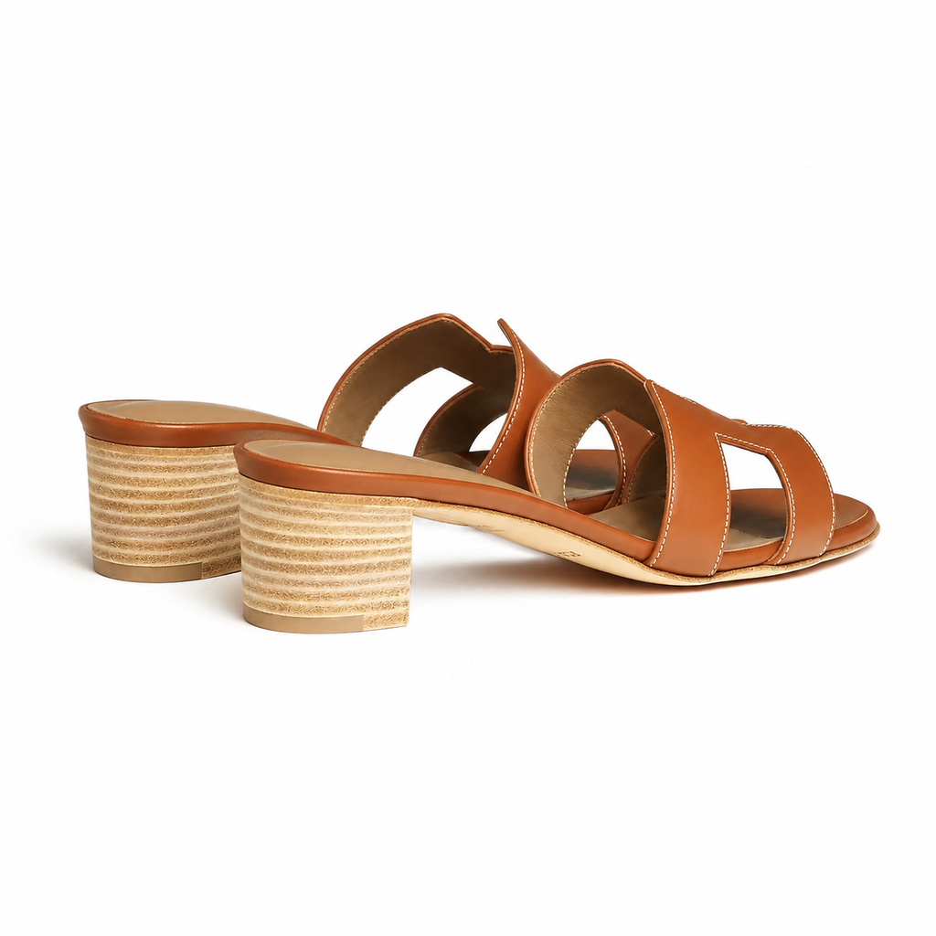 Oasis Leather Slippers – Tan