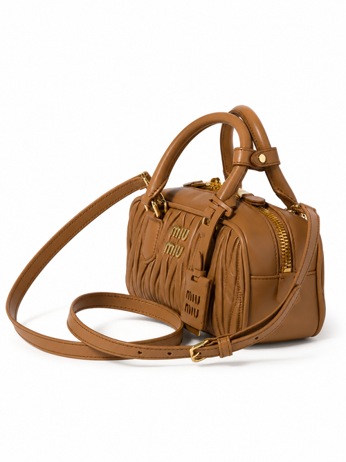 Arcadie Quilted Leather Tote Bag – Tan