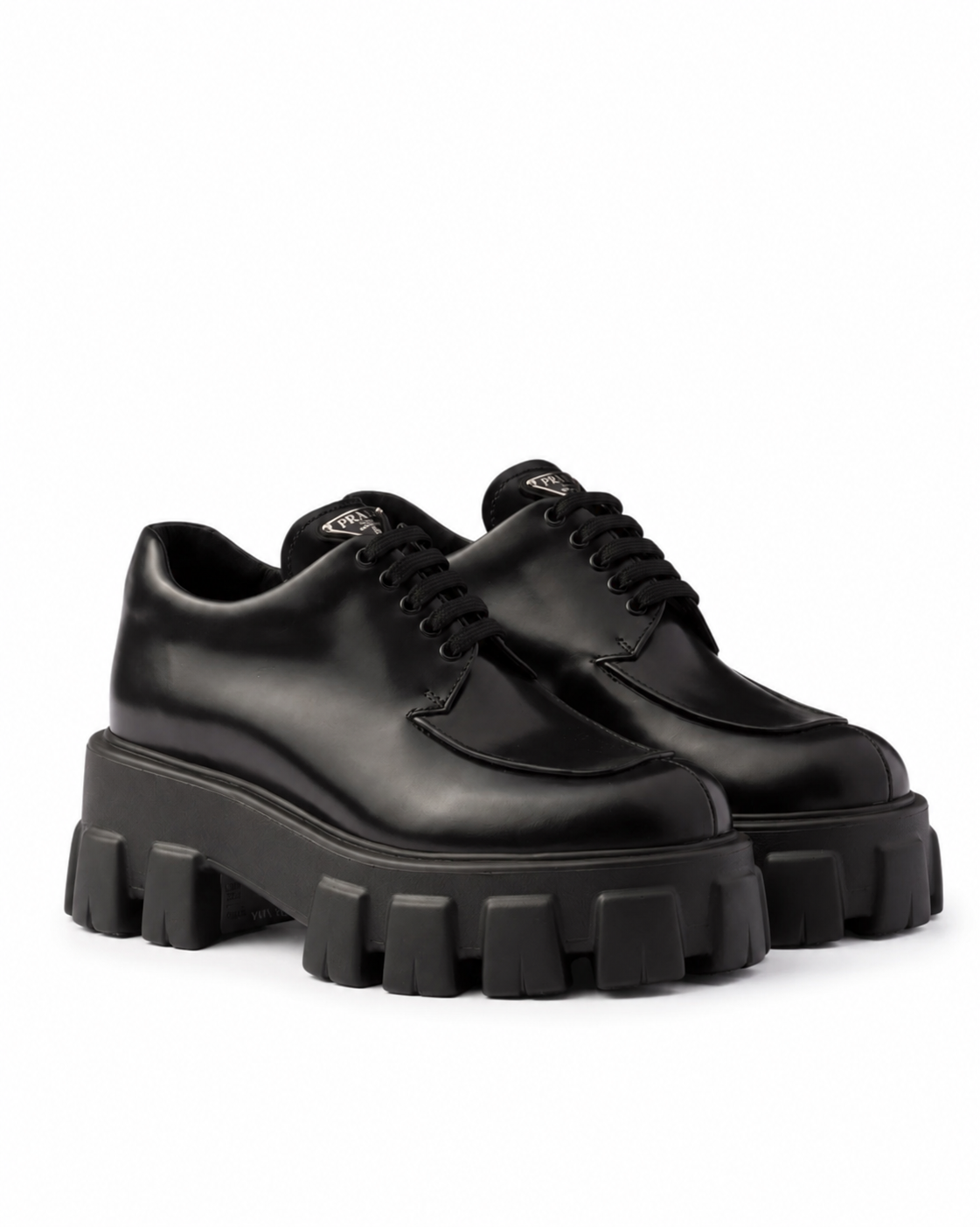 Monolith Brushed Leather Lace-Up Shoes – Black