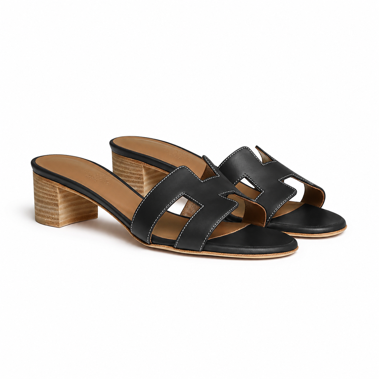 Oasis Leather Slippers – Black