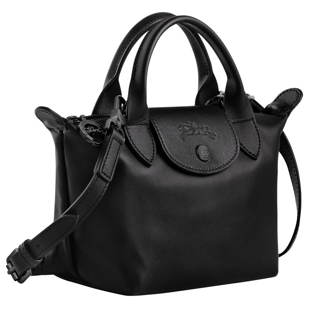 Le Pliage Xtra XS Leather Top Handle Bag – Black