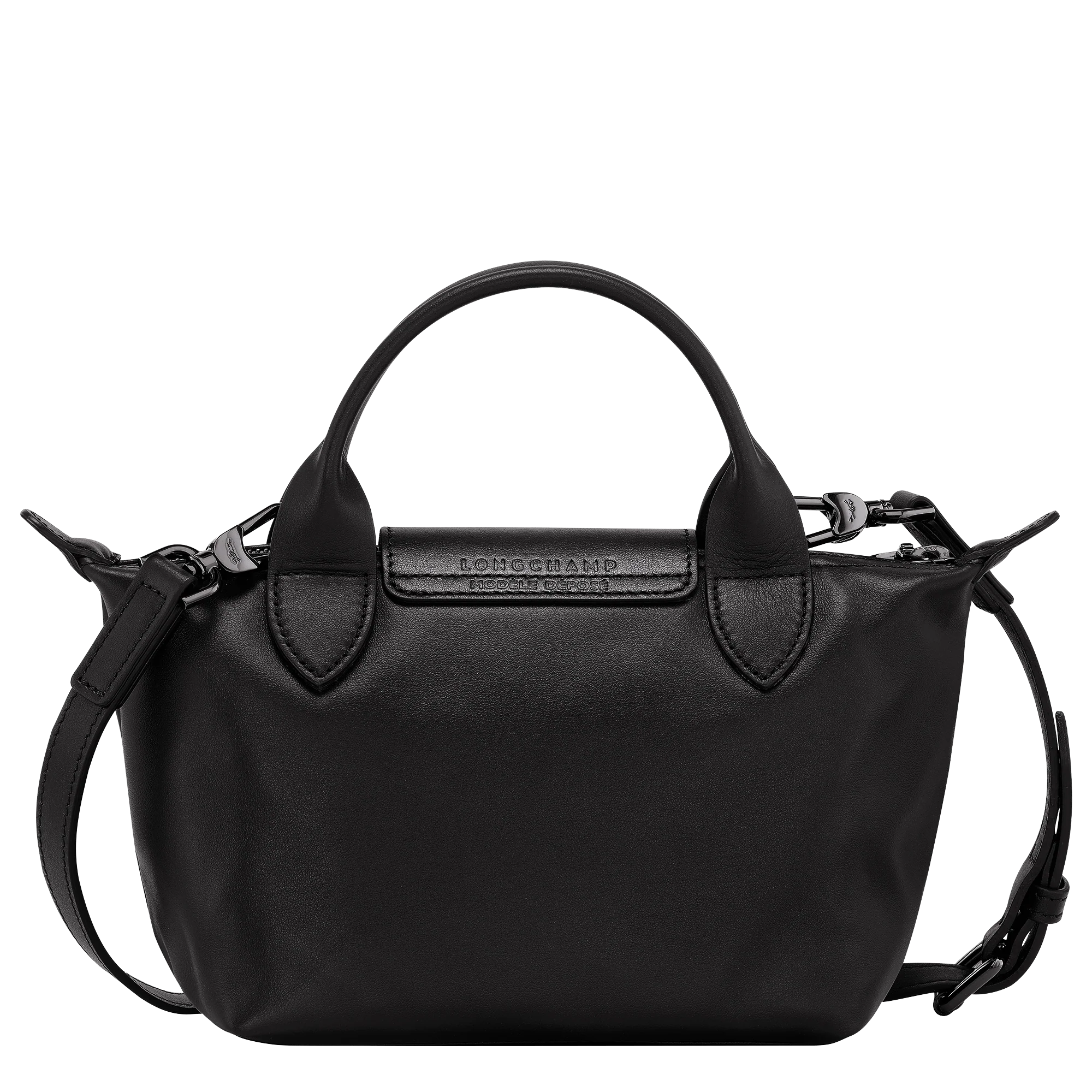 Le Pliage Xtra XS Leather Top Handle Bag – Black