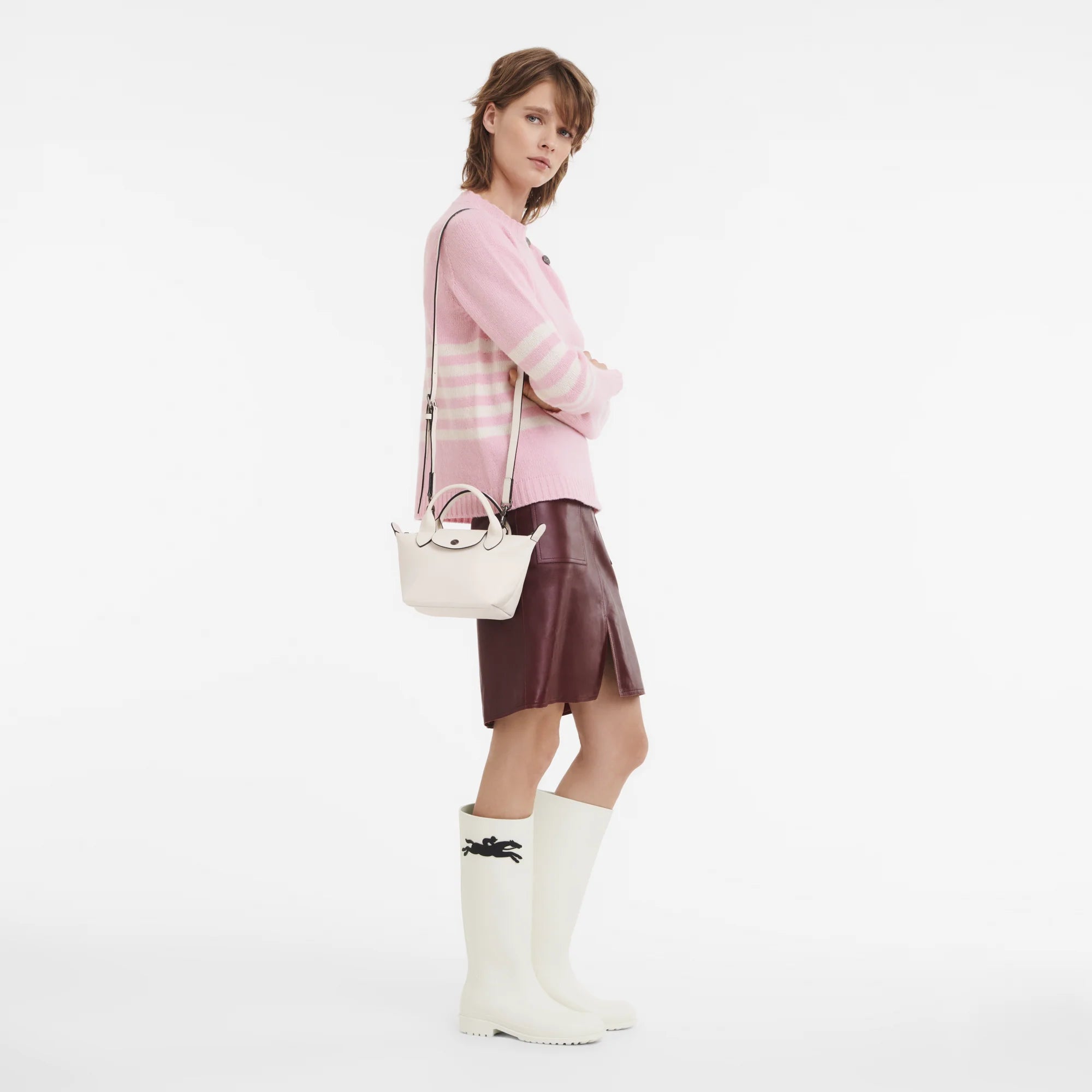 Le Pliage Xtra XS Leather Top Handle Bag – Ecru
