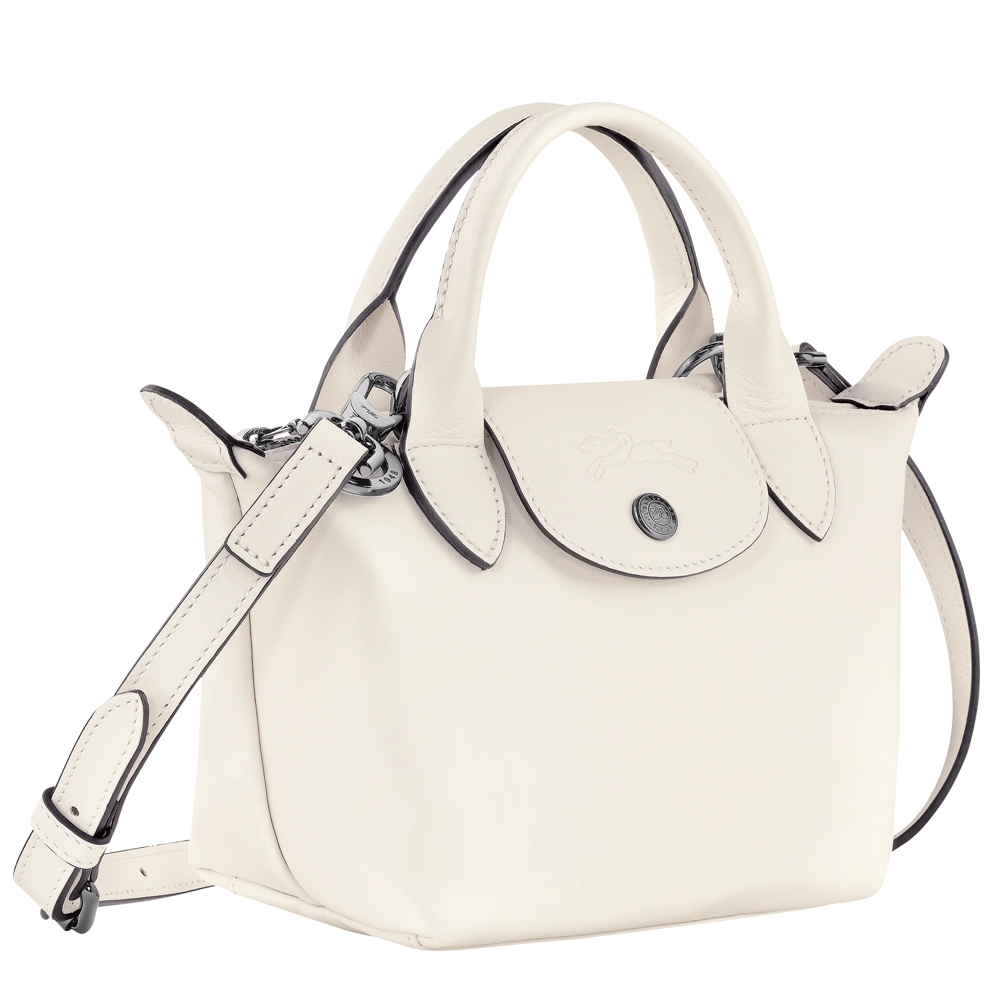 Le Pliage Xtra XS Leather Top Handle Bag – Ecru