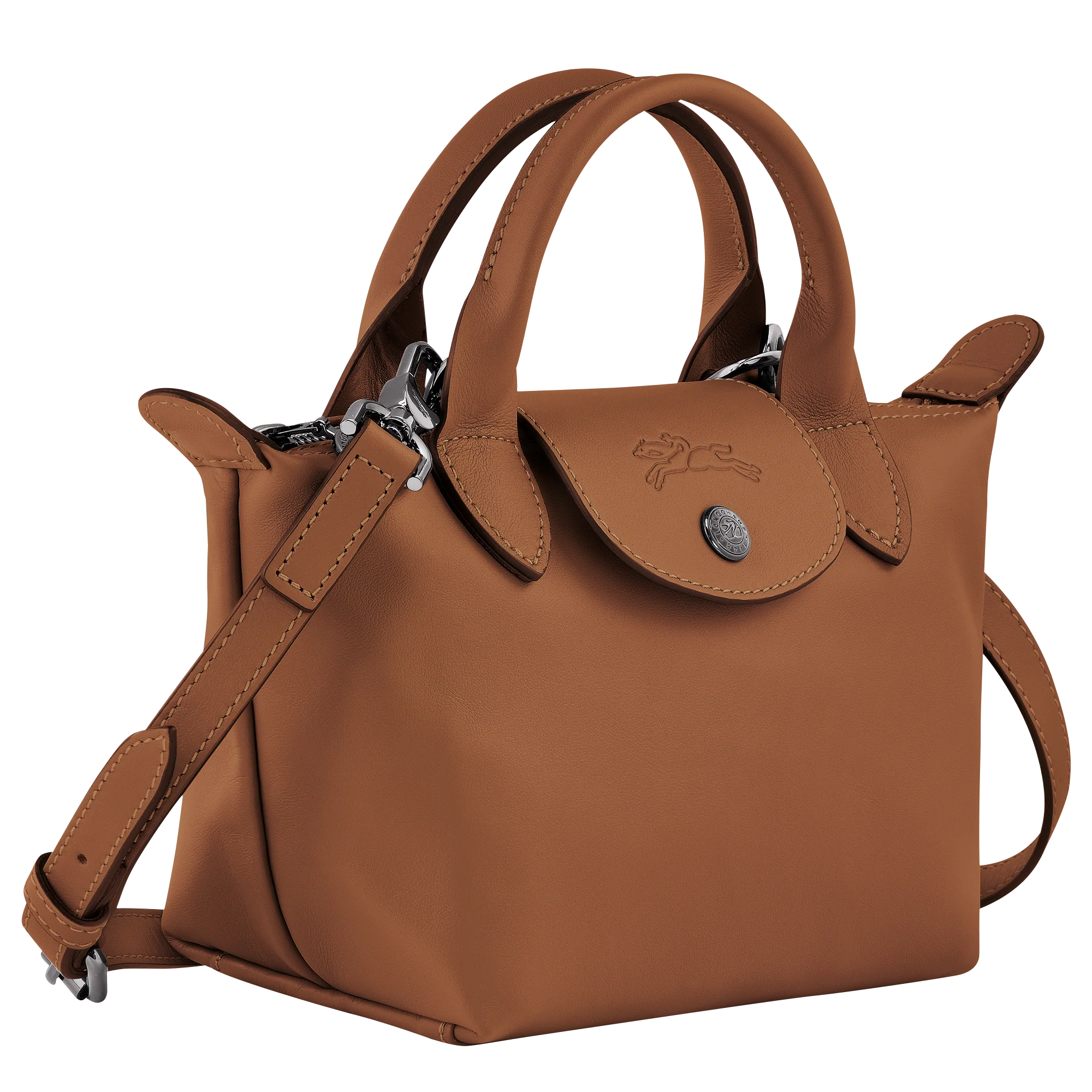 Le Pliage Xtra XS Leather Top Handle Bag – Cognac