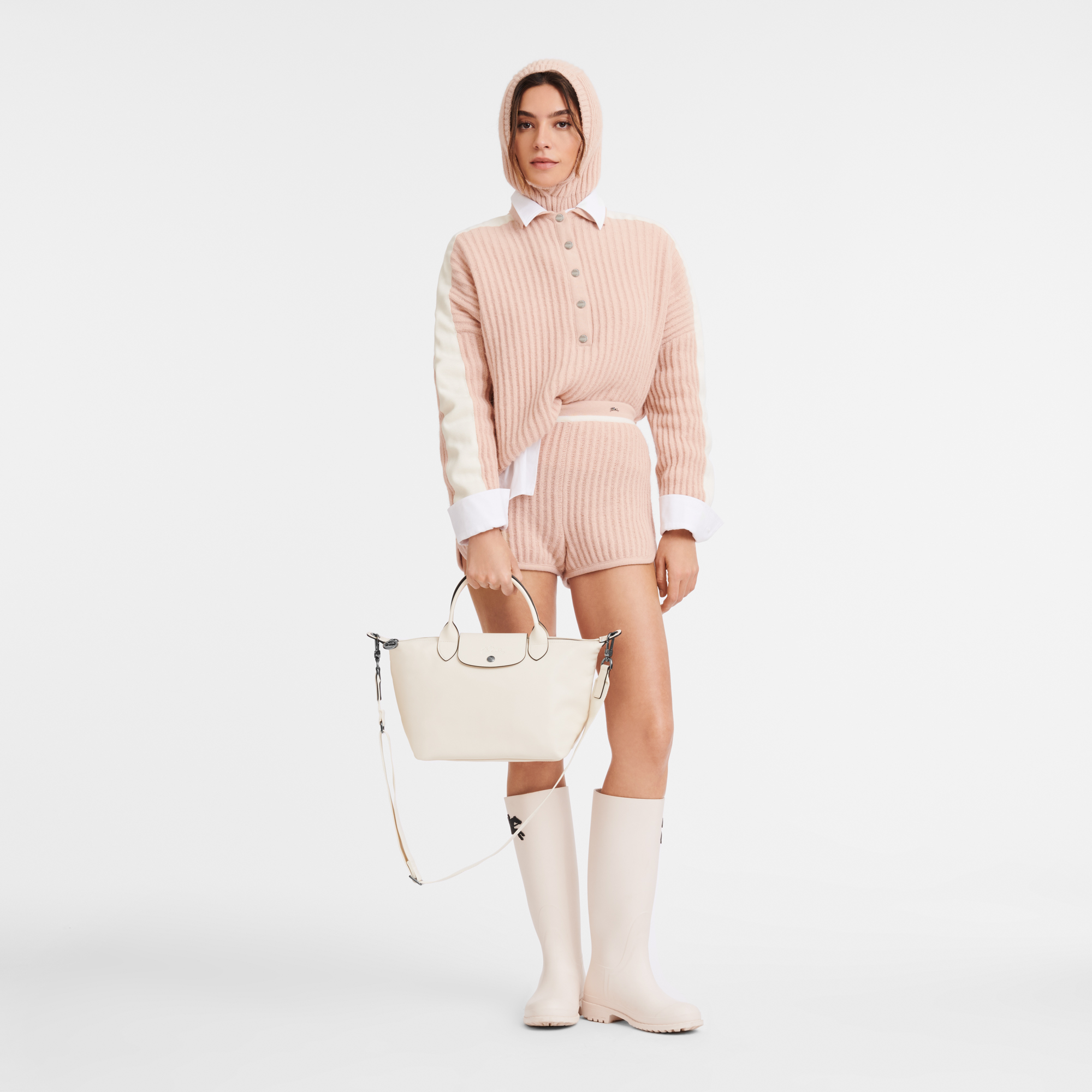 Le Pliage Xtra Small Leather Top Handle Bag – Ecru