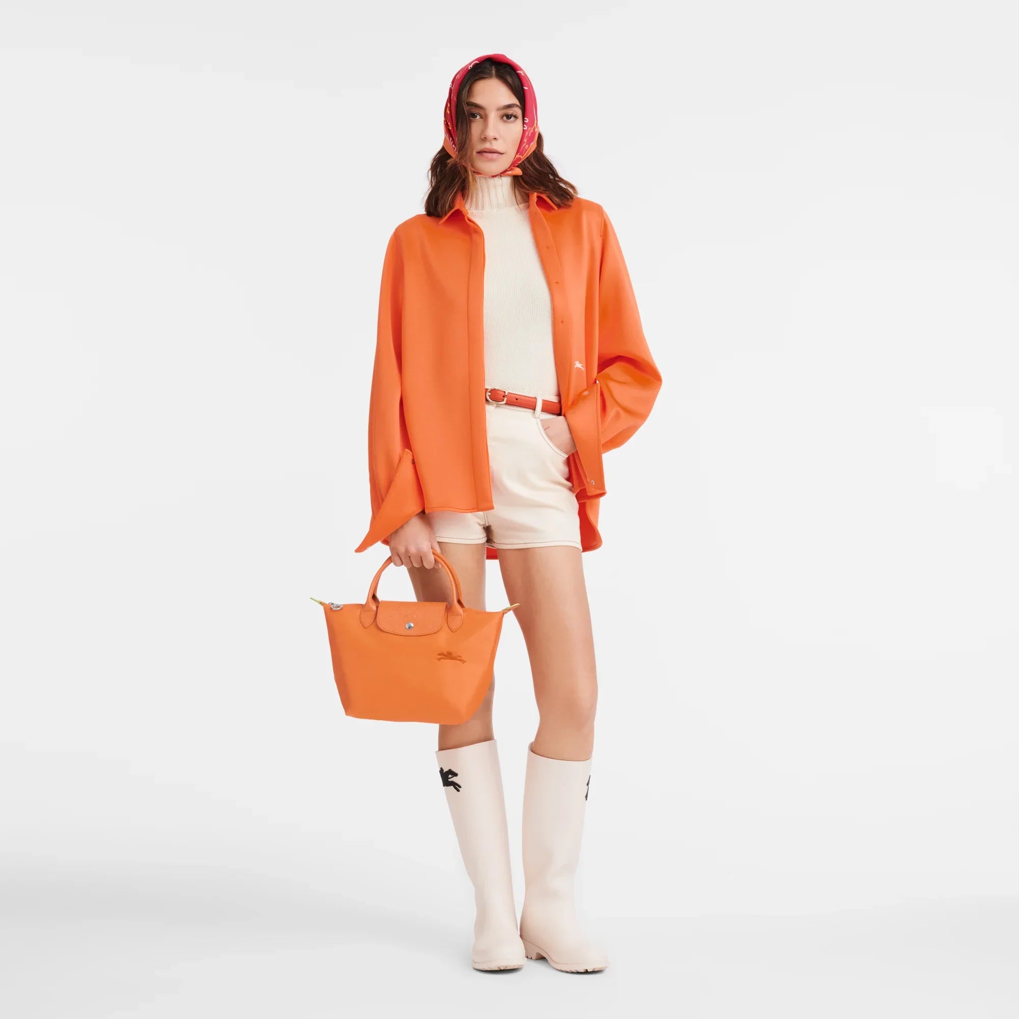 Le Pliage Green Handbag – Orange
