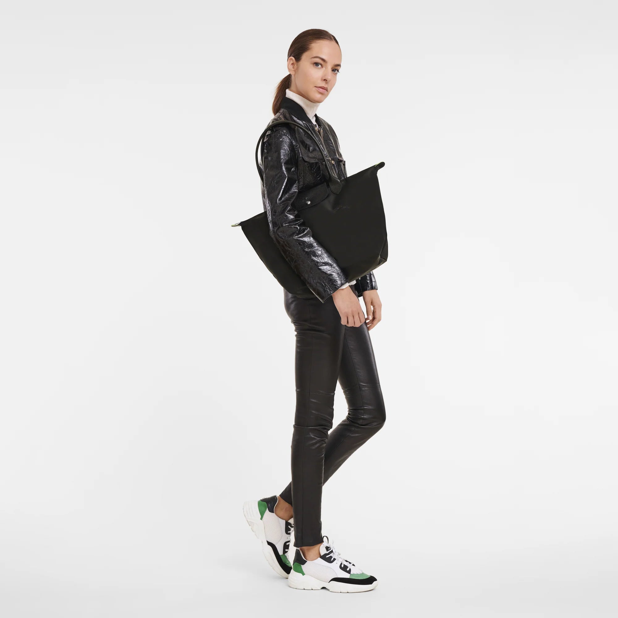 Le Pliage Green Large Tote Bag – Black