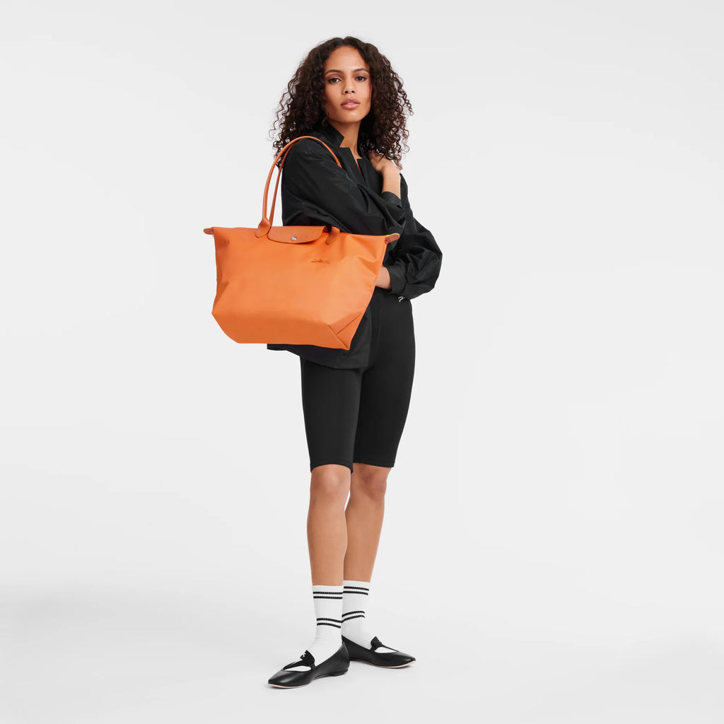 Le Pliage Green Large Tote Bag – Orange