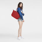 Le Pliage Green Large Tote Bag – Tomato Red