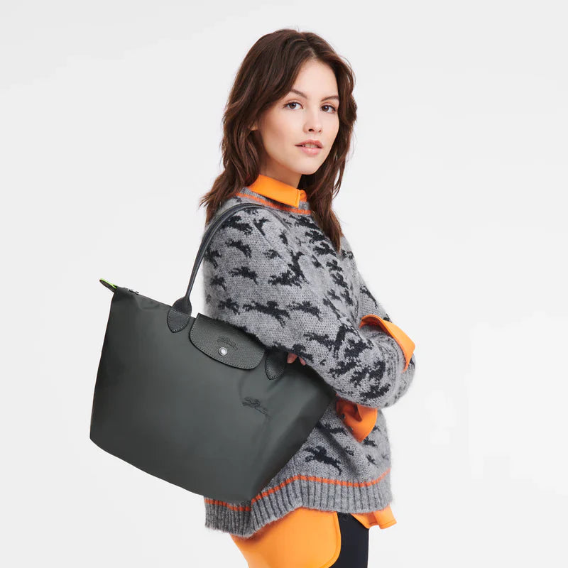 Le Pliage Green Medium Tote Bag – Graphite Gray