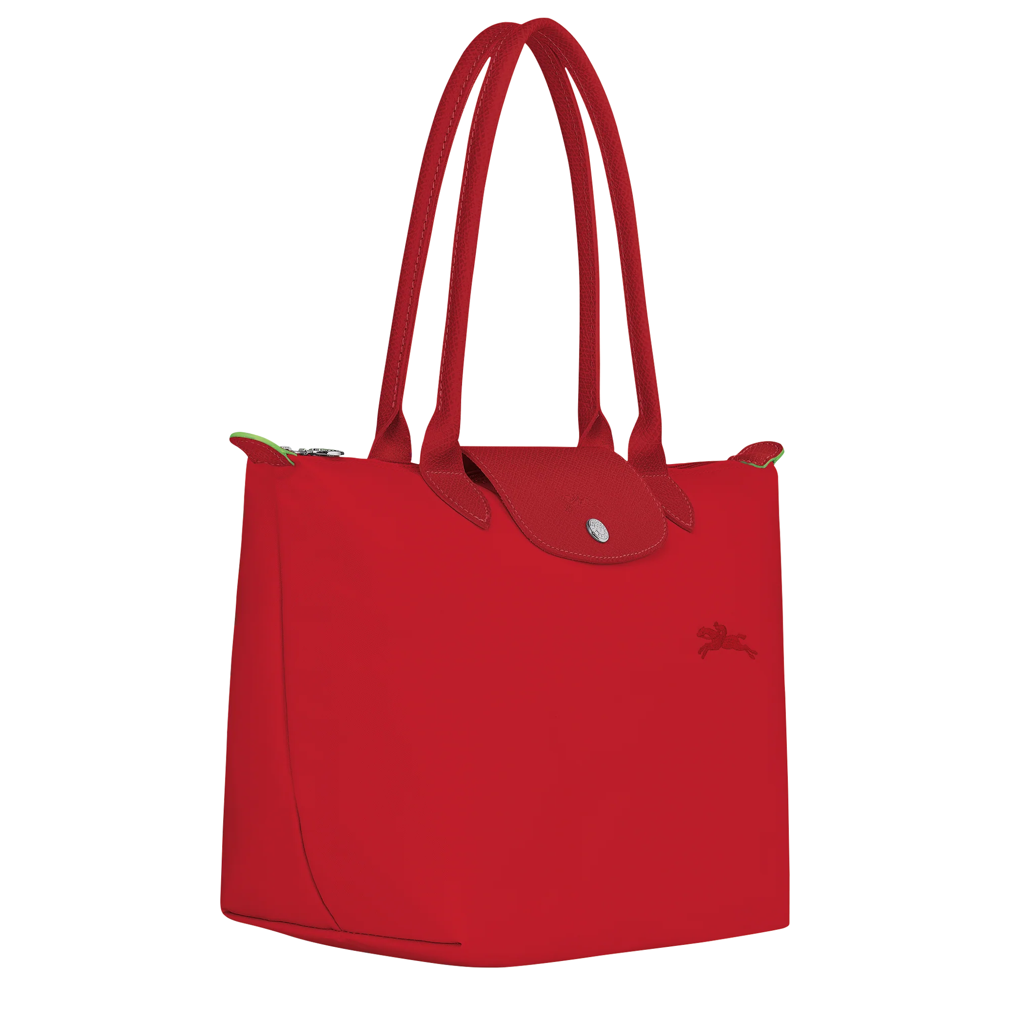 Le Pliage Green Medium Tote Bag – Tomato Red