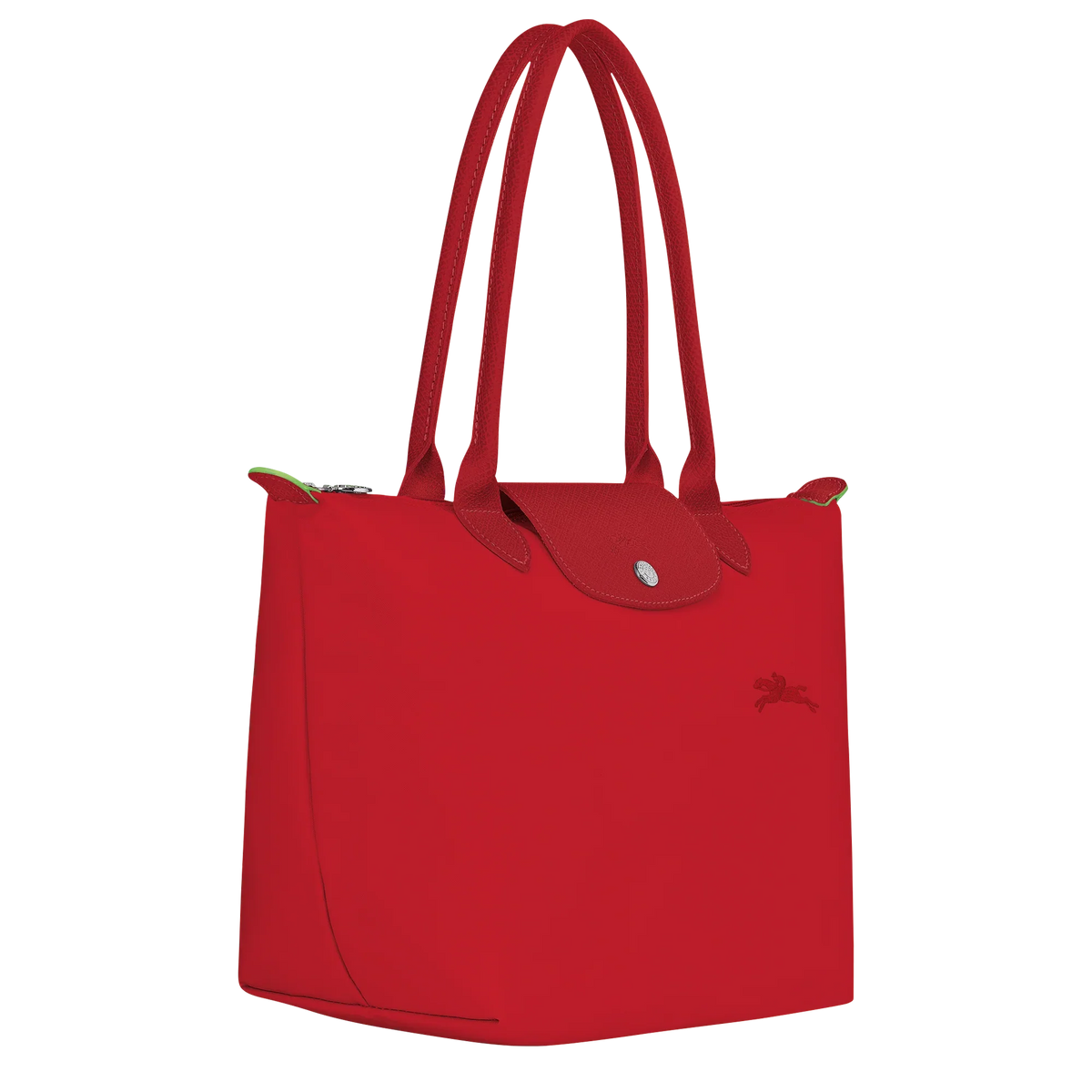 Le Pliage Green Medium Tote Bag – Tomato Red