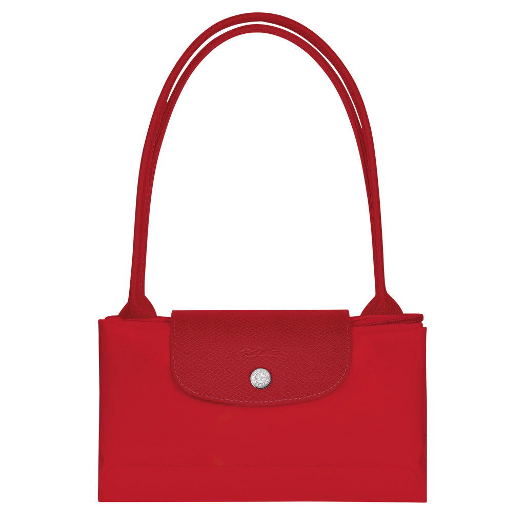 Le Pliage Green Medium Tote Bag – Tomato Red