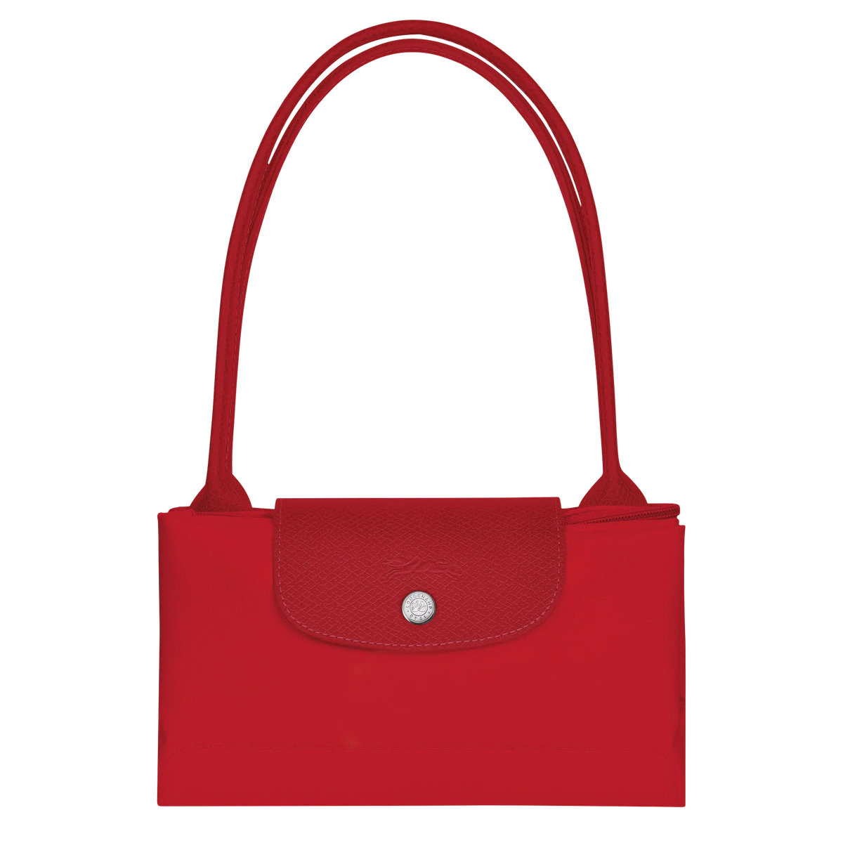 Le Pliage Green Medium Tote Bag – Tomato Red