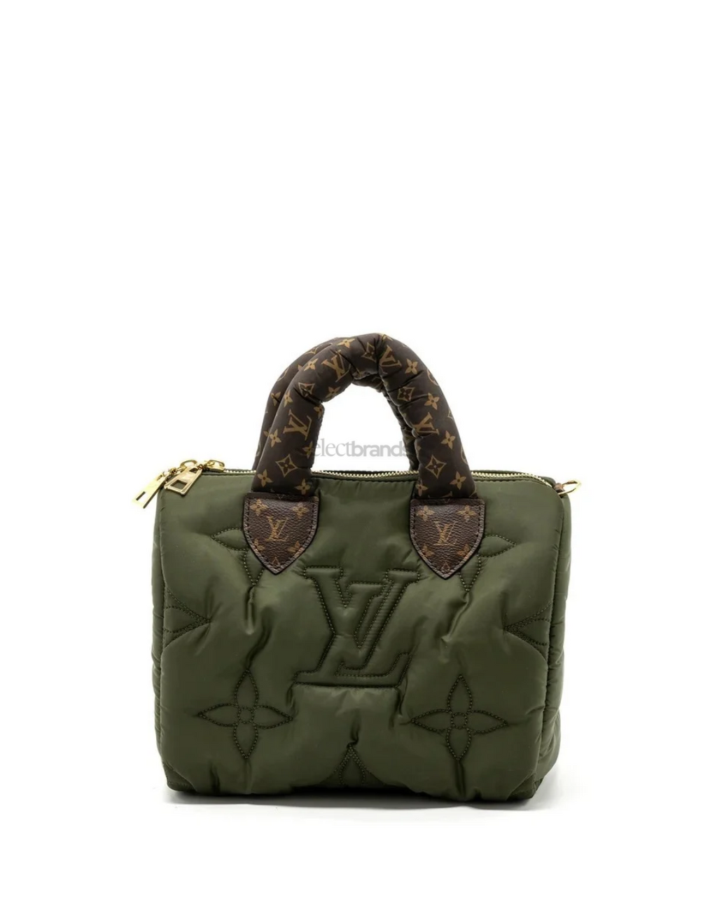 Pillow Speedy 25 Nylon Green and Brown Monogram Bag